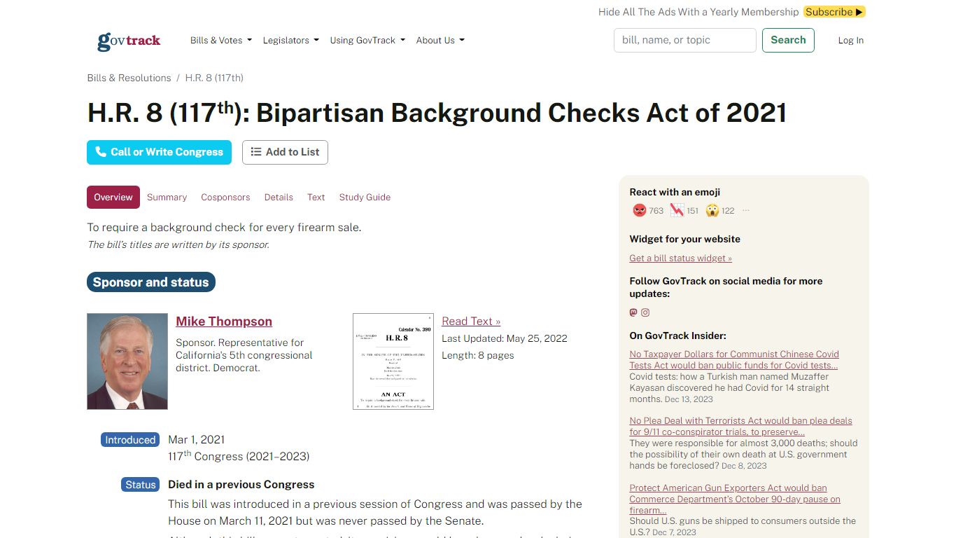 Bipartisan Background Checks Act of 2021 (2021 - H.R. 8)